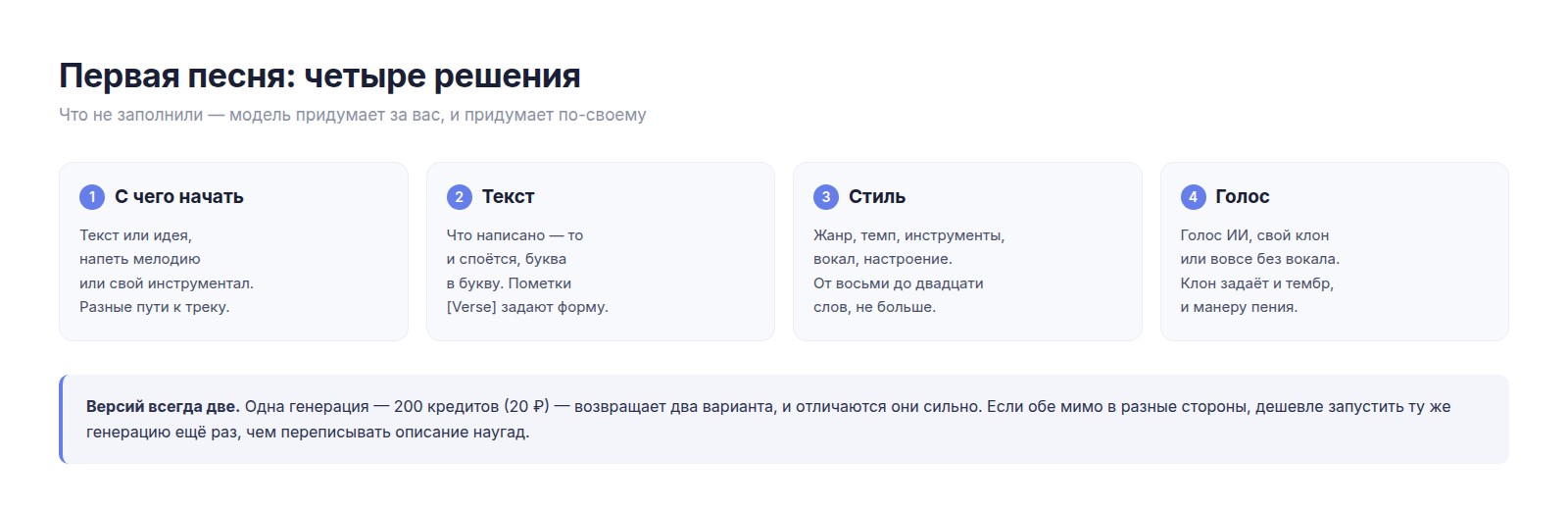 Четыре шага первой песни: источник, текст, стиль, голос